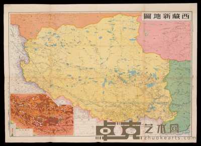 M 1951年彩色版《西藏新地图》一幅 